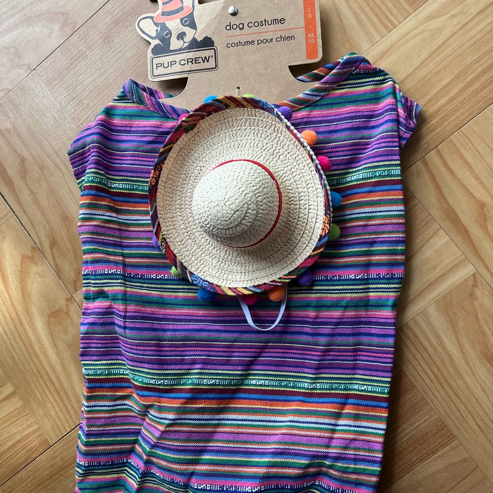 Pup Crew Serape & Sombrero Dog Halloween Costume